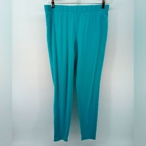 Jasmine & Ginger Turquoise Leggings Cotton Spandex Elastic Waist L